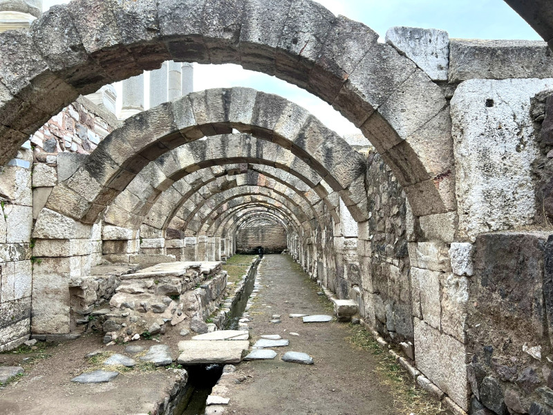 Spaziergang durch die antike St&auml;tte Agora 